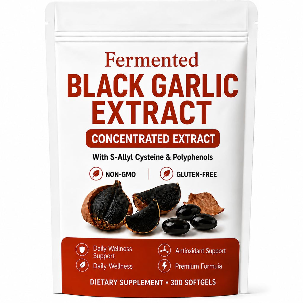 Lanural Fermented Black Garlic Extract, Daily Supplement, 300 Capsules