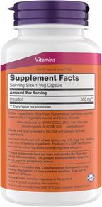 NOW Foods Inositol 500 mg, Superior Myo Inositol Form, for Healthy Membrane Function*, Cellular Health*, Support for Women* Kosher, Suitable for Vegans - 200 Vegetarian Capsules (Pack of 2)