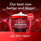 Olay Face Moisturizer, Regenerist Micro-Sculpting Cream for Women, Fragrance-Free - Anti-Aging, Anti-Wrinkle, Firming Skin Care - Triple Collagen Cream, Peptide, Hyaluronic Acid, Niacinamide, 2.6oz