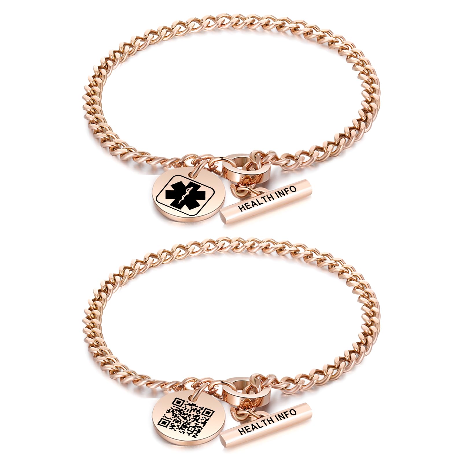 Upgraded QR Code Medical ID Bracelets for Women Medical Alert Bracelet