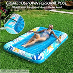 Inflatable Tanning Pool Lounger Float - Jasonwell 4 in 1 Sun Tan Tub Sunbathing Pool Lounge Raft Floatie Toys Water Filled Tanning Bed Mat Pad for Adult Blow Up Kiddie Pool Kids Ball Pit Pool