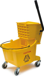 SPARTA Commercial Mop Bucket with Side Press Wringer, Floor Cleaning Essentials for Commercial and Home Use 26 Quart Capacity, 1 Count, Yellow