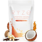 RYZE SUPERFOODS Dark Roast RYZE n Shine Bundle, Instant Mushroom Coffee + Probiotic Coffee Creamer with 6 Adaptogenic Mushrooms, Prebiotic+Probiotic Blends, Energy Focus Digestion Immunity, 30 sv each