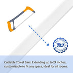 24-Inch Adjustable Towel Bar Replacement Rod Spring End Wall Mount Replacement Towel Bar for Bathroom and Kitchen Towel Storage