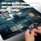 MTG Playmat Size 24x14in Free Storage Bags Non-Slip Backing, Ideal for Card Game Enthusiasts TCG Playmat (A Spooky Place-No Deck)
