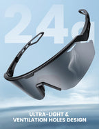 Lamicall Polarized Sports Sunglasses for Men Women, 24g Ultralight