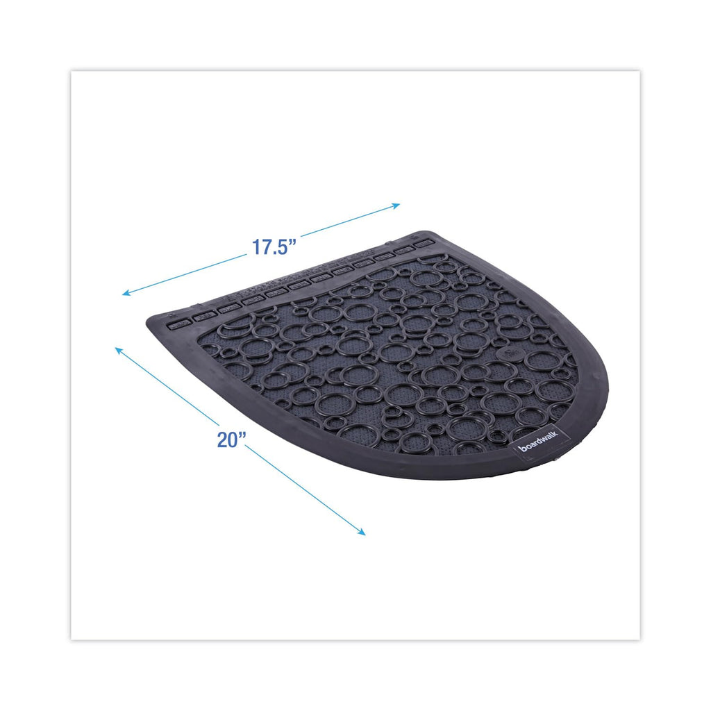 Boardwalk BWK UMBB P000I006M0021430L1 Urinal Mat 2.0, Rubber, 17-1/2" Width, 20" Length, Black (Pack of 6)