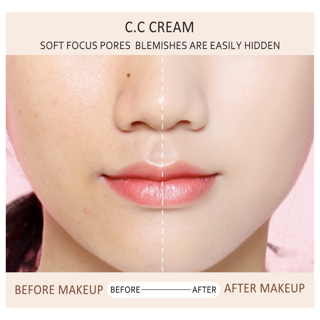 Cc Cream Self Adjusting for Mature Skin,Skin Tone Adjusting CC Cream SPF 50,for Older Women-1.01 oz(2PCS)