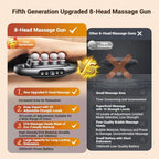 16-Drive 8-Head Massage Gun Set, 8 Head Massage Gun Deep Tissue, Red Light Therapy, Quiet Muscle Massage Gun for Back, Shoulders, Legs, Foot, Body Muscle Pain Relief (8-Head)