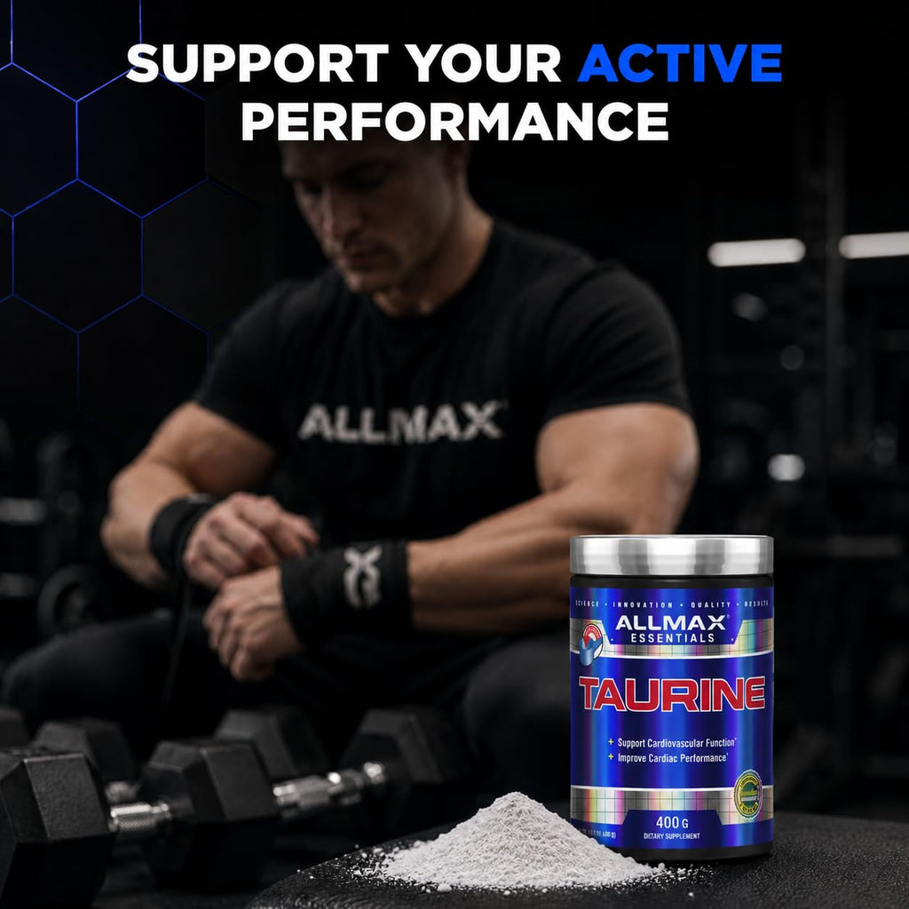 ALLMAX Essentials Taurine - 400 g Powder - Cell Volumizer - Improves Focus & Energy - Vegan - 133 Servings