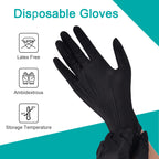 Schneider Black Vinyl Synthetic Exam Gloves, 4 Mil, Disposable Gloves Latex-Free, Plastic for Medical, Cooking, Cleaning, and Food Prep, Surgical Powder-Free, Non-Sterile, 1000-ct Case (Medium)