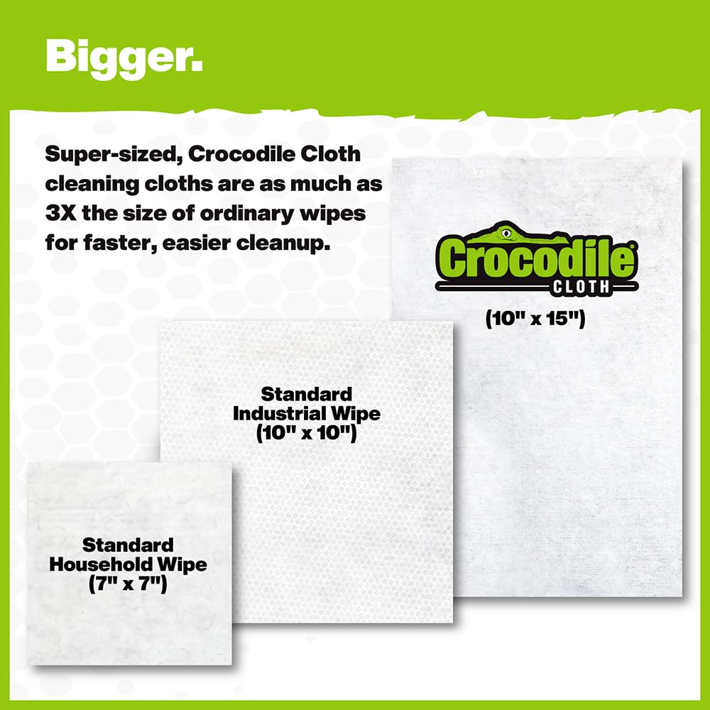Crocodile Cloth AutoSCRUB Heavy-Duty Cleaning Wipes, 60 Count