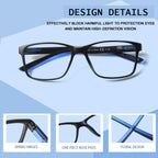 VisiWell 4 Pack Progressive Multifocus Reading Glasses Blue Light Blocking Readers for Men Women with Spring Hinge (4 Mix Color, 1.75, x)