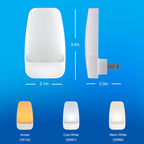 GE Sleeplite Night Lights Plug Into Wall, Dusk to Dawn Sensor, Ambient Lighting, Sleep Aid, Bathroom Decor, LED Lights for Bedroom, Apartment Essentials, Smart Home,86153, Amber, 4 Pack