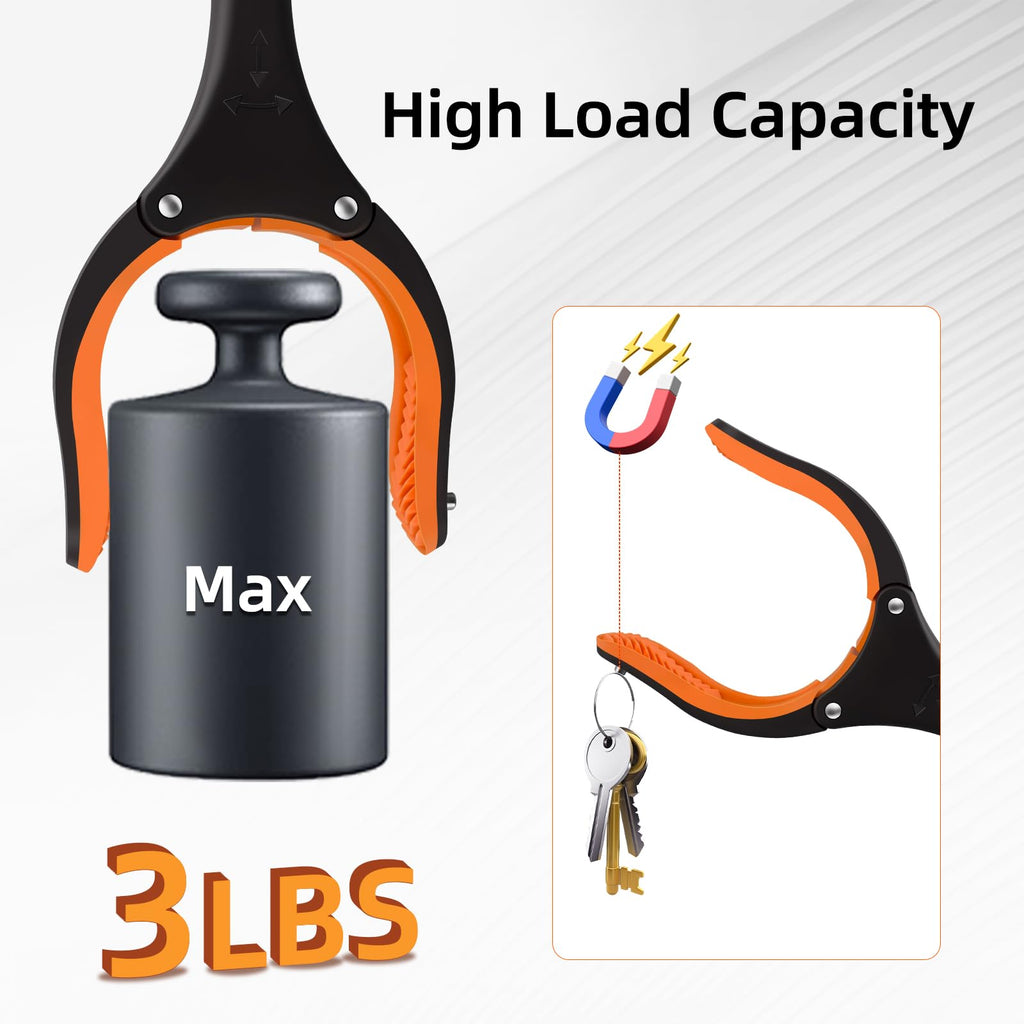 NOEAIKE Grabber Reacher Tool,3-Pack 32" Foldable Reacher Grabber Pickup Tool with 360° Rotating Jaw & Magnetic Tip, GarbageTrash Picker Upper Grabber,Lightweight Grabbers for Seniors/Elderly