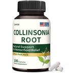 Lunza Collinsonia Root - Relieves Hemorrhoid Swelling & Discomfort - Supports Vein Health & Circulation - Natural Herbal Formula, Non-GMO - 100 Capsules