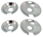 KITCHEN BASICS 101 Made in the USA 715877 and 715878 Replacement Range Cooktop Drip Pans for Jenn Air - Includes 2 6-Inch and 2 8-Inch Pans, 4 Pack