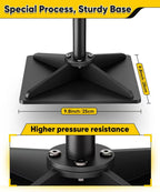 Ansionsol 10" x 10" Heavy Duty Steel Tamper with 44.7 inch Adjustable Handle & Rubber Grip, Thickened Steel Garden Dirt Tamper Tool for Ground & Gravel Leveling, Soil Tamper for Yard, Sand, Driveway