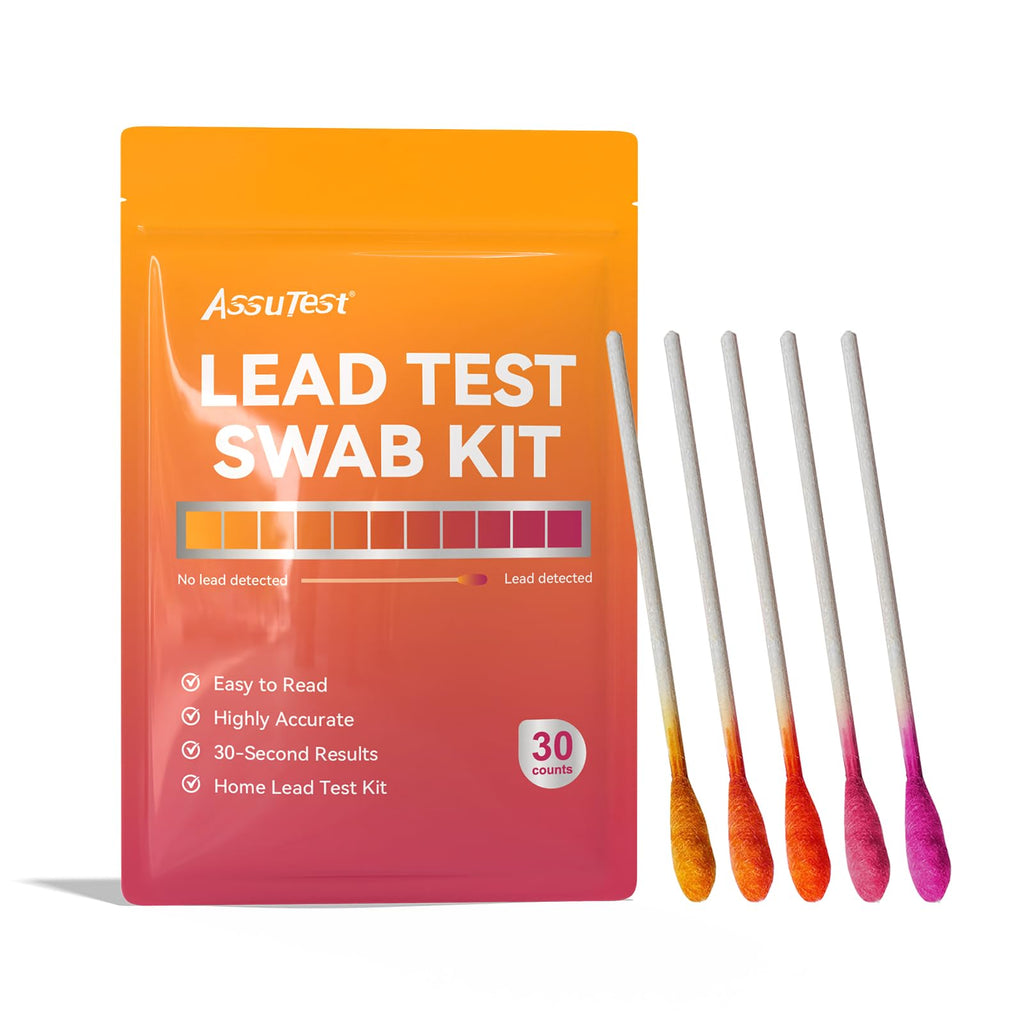 AssuTest Lead Test swabs Kit - 30 PCS Lead Paint Test Kit for Home Use, Lead Tester for Dishes Ceramics Toys Metal Wood Jewelry House Furniture Instant Lead Detection in 30 Seconds