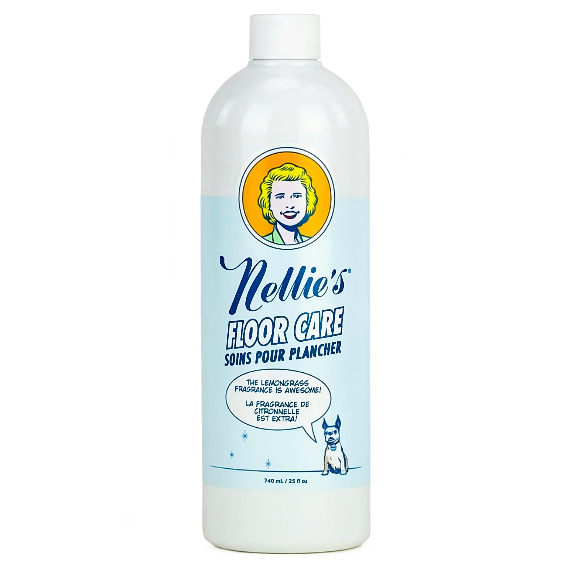 Nellie's Floor Care – Plant-Based Floor Cleaner for Hardwood, Tile, Ceramic, and More – Effectively Lifts Dirt and Odors – Fresh Lemongrass Scent (25 fl oz) - Made in Canada