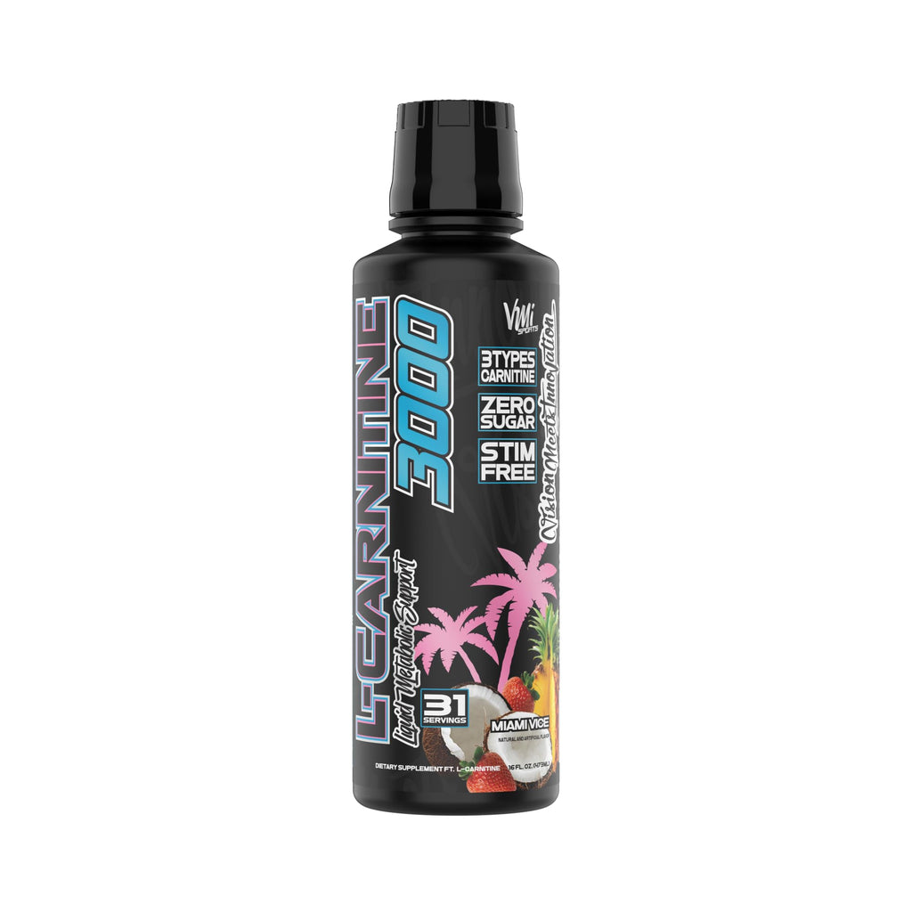 L-Carnitine 3000 Liquid | 3000 mg Carnitine Supplement | Zero Calorie Zero Sugar Keto Friendly for Men and Women – Great Tasting| 31 Servings (Miami Vice, 16 fl. oz.)