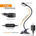 LEPOWER Clip on Light/Reading Lights/Book Light/Desk Lamp Color Changeable/Night Lights Clip on for Desk, Bed Headboard and Computers, Adapter Included (Black)