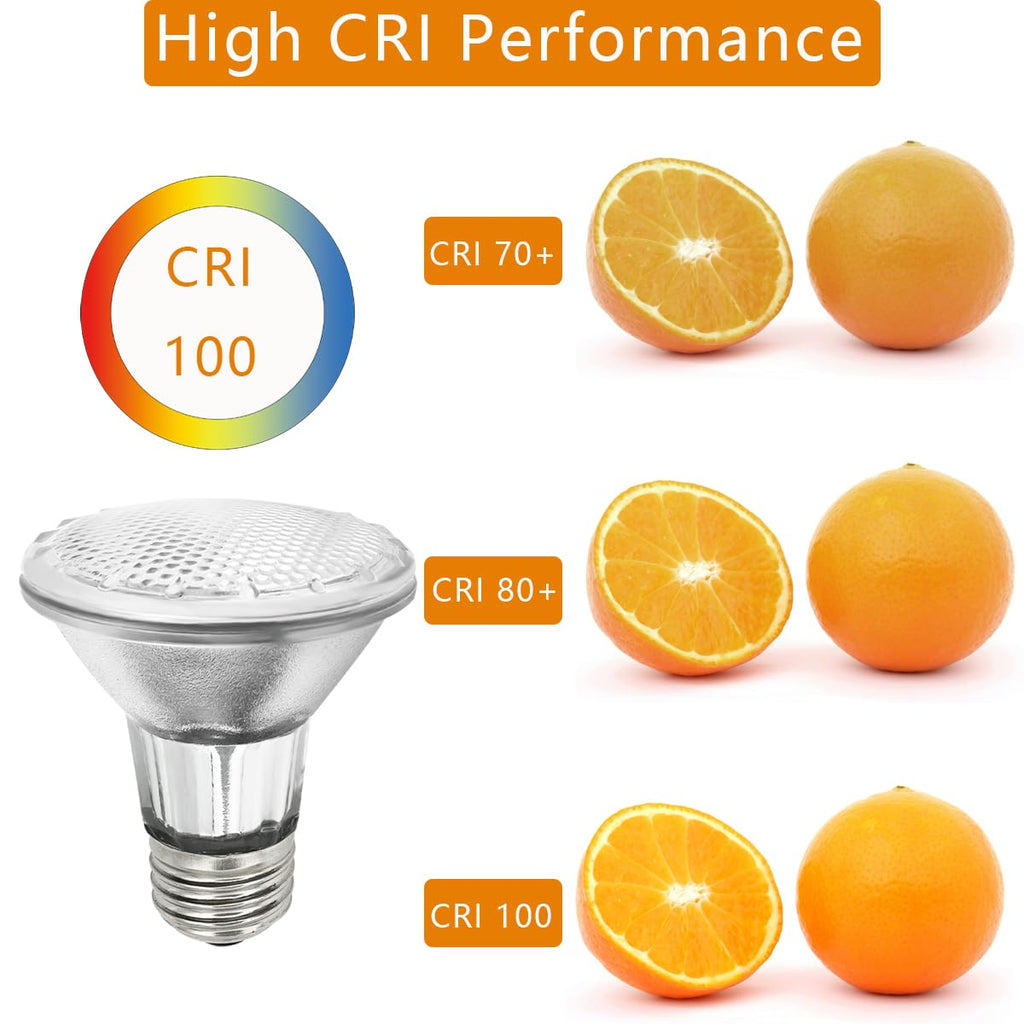 BOGAO Par20 Bulbs, 2 Pcs 120V 50W Par20 Light Bulbs, E26 Medium Base Long Lasting Life High Output Reflector Flood Lights Replacement Range Hood Light - Warm Light