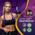 Creatine Monohydrate Gummies 6g for Men & Women, Potent Creatine Supplement, Chewables Creatine for Energy Boost, Increase Strength and Build Muscle, Gluten-Free, Sugar Free,120 Count