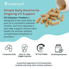 Naturonel UTI Cleanse + Protect (3 Pack) Urinary Tract Support with D-Mannose, Cranberry, Hibiscus & Dandelion | Advanced Formula, Dietary Supplement - Non-GMO, Made in USA, GMP Certified