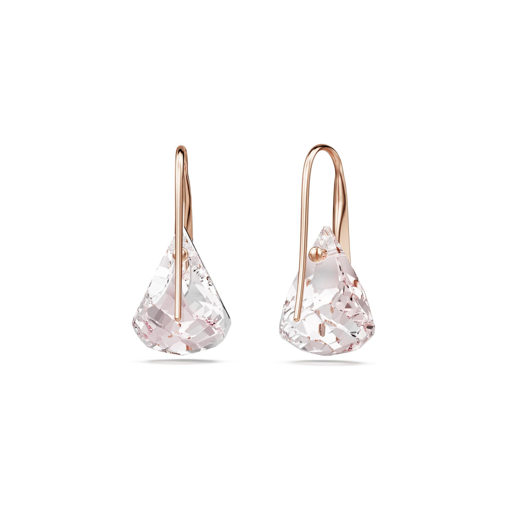 Swarovski Lunar drop earrings, Pink, Rose gold-tone finish