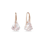 Swarovski Lunar drop earrings, Pink, Rose gold-tone finish