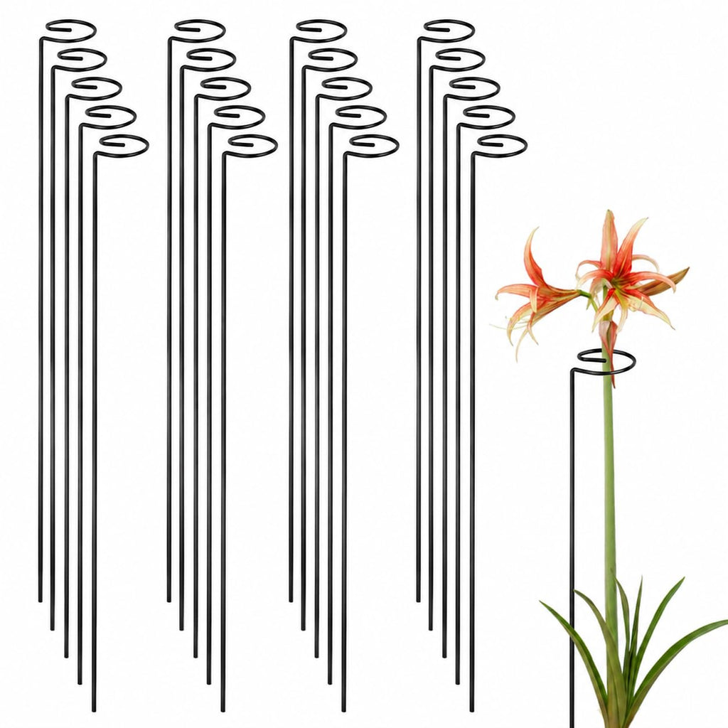 24 Inch 20 Packs Plant Stakes,Plant Supports for Outdoor Plants,Garden Single Stemmed Plant Support Stakes for Gardening,Flowers,Orchid,Peony Lily Rose