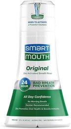 SmartMouth Original Zinc Activated Mouthwash - Instant Fresh Breath Mouthwash - Eliminates Bad Odors and Bad Breath - Alcohol-Free, Sugar-Free, Gluten-Free - Fresh Mint - 16 fl oz (2 Pack)