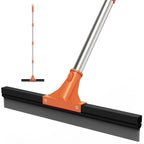 Floor Squeegee for Concrete Floor,18" Large Heavy Duty Squeegee for Floor, Rubber Broom with 62" Long Handle for Bathroom Tile, Garage Concrete, Deck, Shower Glass, Window Cleaning