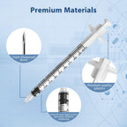 100 Pack Syringes with Needle, 1ml 31G 5/16 Inch 8mm Disposable Syringe, U-100 Lab Tools, Individual Wrapped