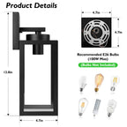 BesLowe Outdoor Wall Light Fixture, Modern Outside Porch Sconce, Black