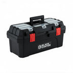 Black Canyon Tool Box - 19 Inch Plastic Dual-Layer Design, 44 lbs Load Capacity Portable Tool Box, Ergonomic Handle, Stackable & Top-Lid Storage, Perfect for DIY, Workshop & Job Site Organization