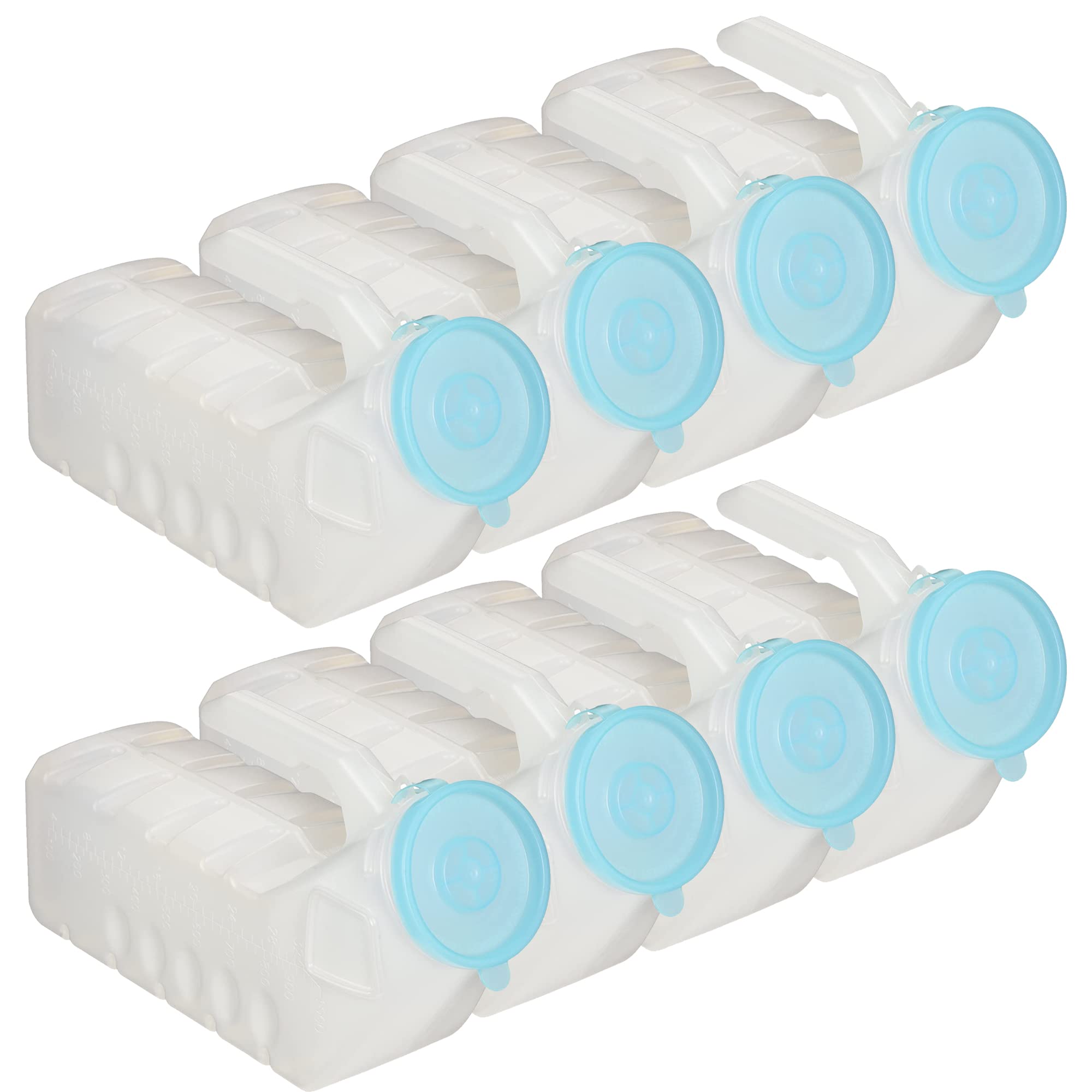 MedVance 1000ml Portable Urinals for Men, 8 Pack – Spill Proof Men's Urinal Bottle w/Glow in Dark & Leak-Proof Lid – Easy-Grip Durable Pee Bottles for Men - Versatile Male Pee Bottle for Elderly Care