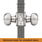 Probrico Interior Door Knobs for Hallway, Flat Ball Closet Door Knob Brushed Nickel Finish, 10Pack Passage Door Knobs Brushed Nickel Door Knob
