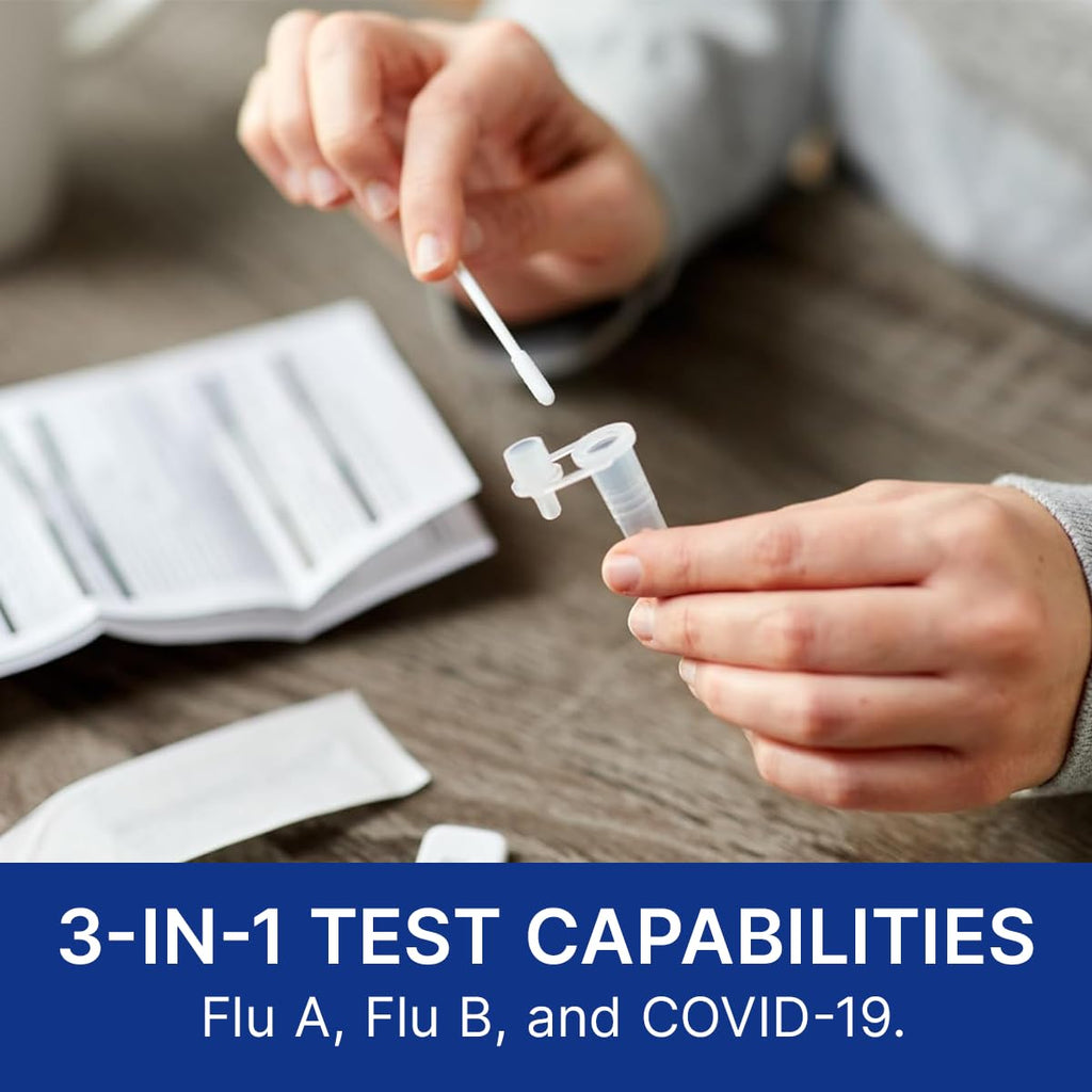 CorDx Flu A/B & COVID-19, At Home 3-in-1 Rapid Test Kit, 2 Tests