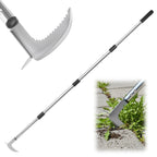FIMXSD Crack Weeder Tool, 59-Inch Long Handle Crevice Weeding Tool with L-Shaped Stainless Steel Blade, Manual Weed Puller for Sidewalk, Driveway, Pavers, Patio and Deck Edges