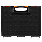 Amazon Basics 19-Removable Compartment Small Parts Organizer, Portable Hardware Storage Box with Customizable Compartments, Black, Orange, 16.5 x 13.2 x 2.4 inches