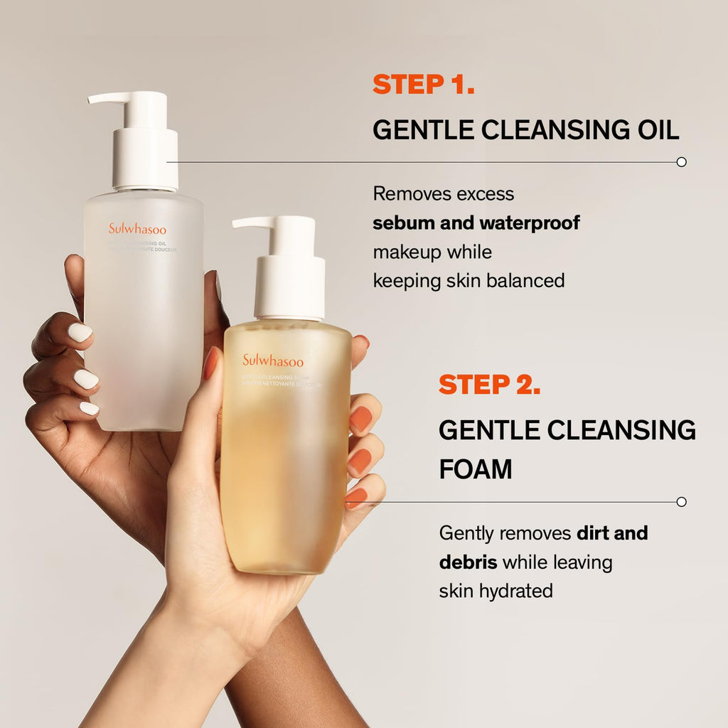 Sulwhasoo Gentle Cleansing Oil Jumbo –Daily Oil Cleanser w/Korean Herbal Ingredients for Face | Removes Waterproof Makeup & SPF, Softens & Nourishes Skin | Hydrating Double Cleansing, Korean Skincare