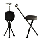 Yayayo Hold 440 lbs Folding Canes with Seat Walking Stick Height Adjustment Cane Seat Capacity Frosted Handle with Magnetic Therapy Stone Crutches Stool (Square LED)