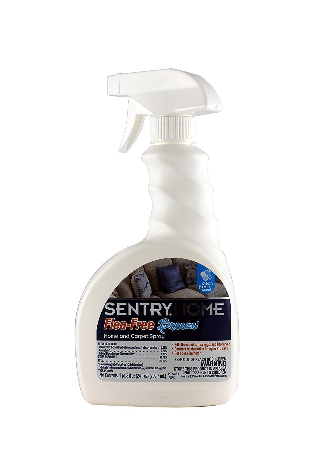 Sentry Home Flea and Tick Spray, Kills and Prevents Fleas and Ticks in Carpet and Furniture, 7 Month Protection, 24 oz