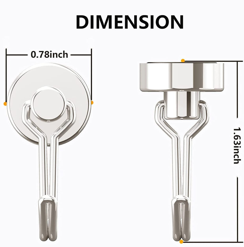 Tohoer Magnetic Hooks, Neodymium Magnets Hook Heavy Duty 30LBS with Rust Proof for Fridge, Refrigerator, Oven, Grill, BBQ, Key, Tools Holder, Utensil, Kitchen, Outdoor, Magnet for Hanging Wreaths