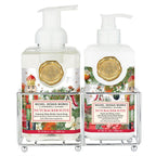 Michel Design Works Handcare Caddy, Bunny Meadow Design and Scent with 17.8oz Foaming Hand Soap and 8oz Rich Hand Lotion, Beautiful Containers with Pumps