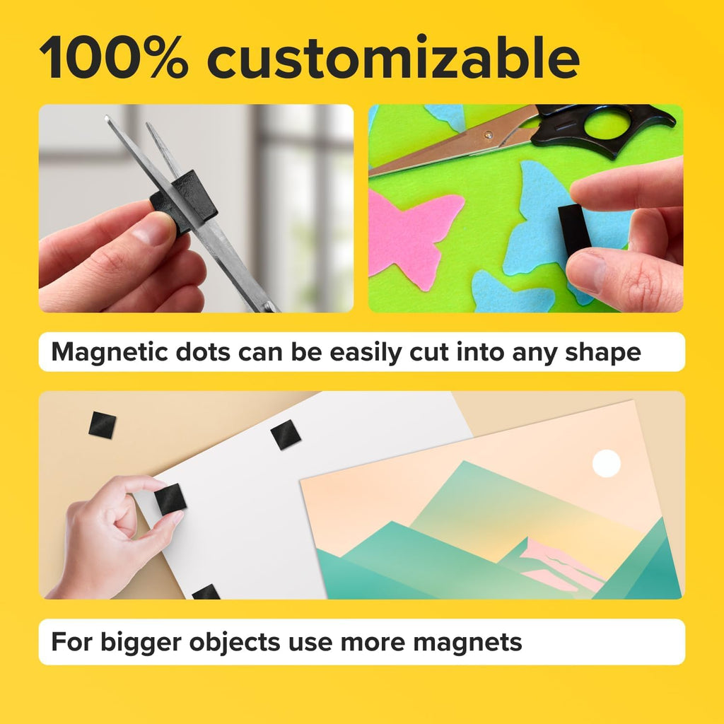 Pre-Cut Adhesive Magnetic Tape Squares, 0.8"x0.08" (20x2mm), 36 pcs
