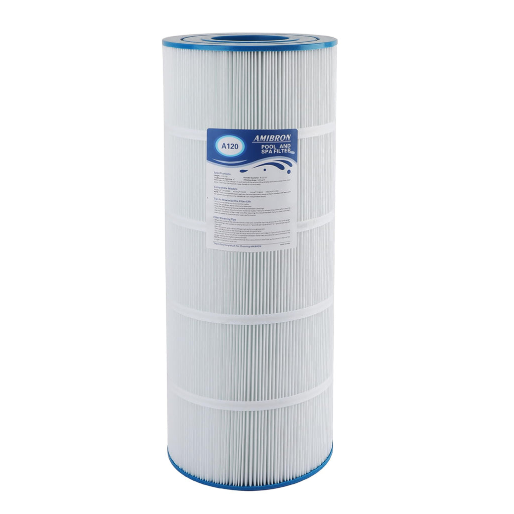 AmiBron C1200 Pool Filter Cartridge, Compatible with Hayward CX1200RE, PA120, C-8412, Ultra-B2, FC-1293, Clearwater II 125, Waterway Pro Clean 125, 817-0125N, 120 sq.ft. 1Pack