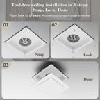 Orsong Bathroom Exhaust Fan 10" Panel Ultra Quiet without Light(8x8 Mount), 110CFM, 4" Duct for Bathroom/Garage/Home